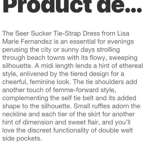 lisa marie fernandez seer sucker tie strap dress - Picture 7 of 14